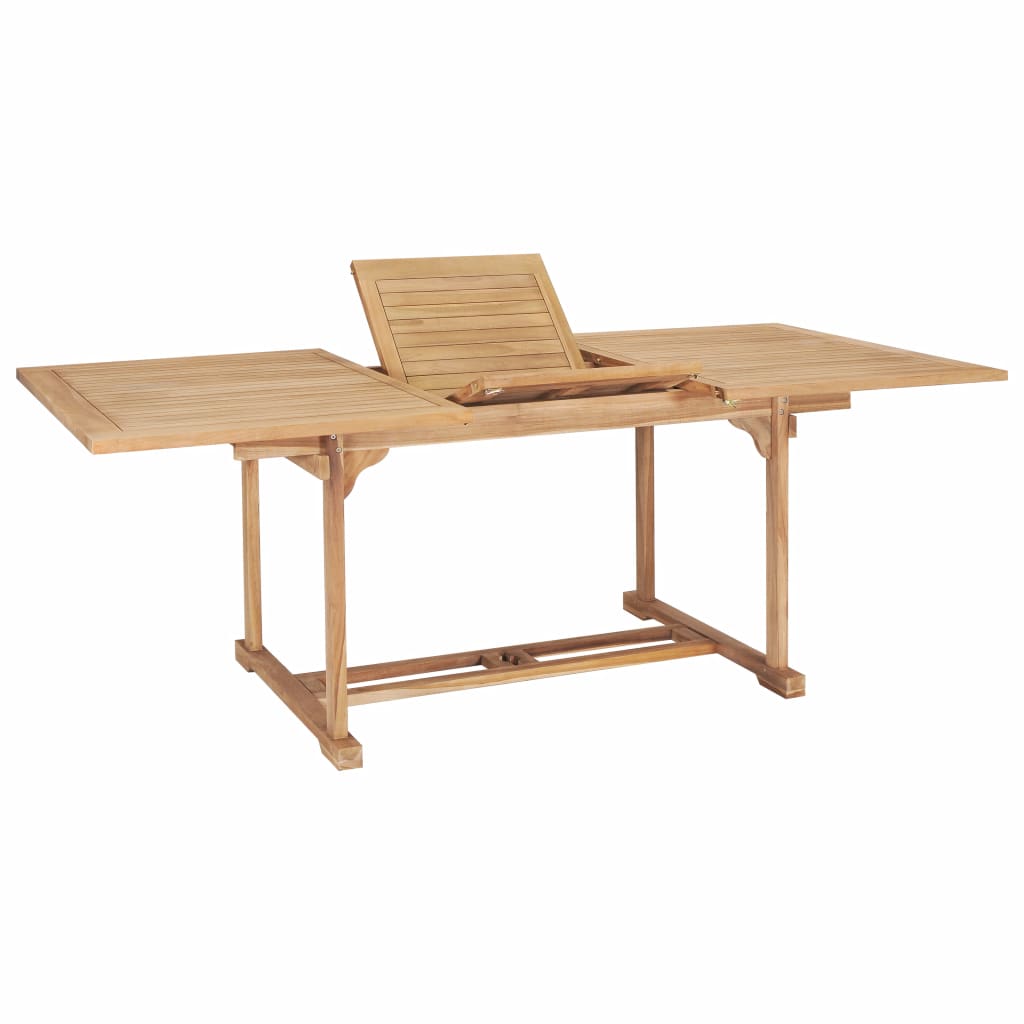 vidaXL Extending Garden Table 150-200x100x75 cm Solid Teak Wood
