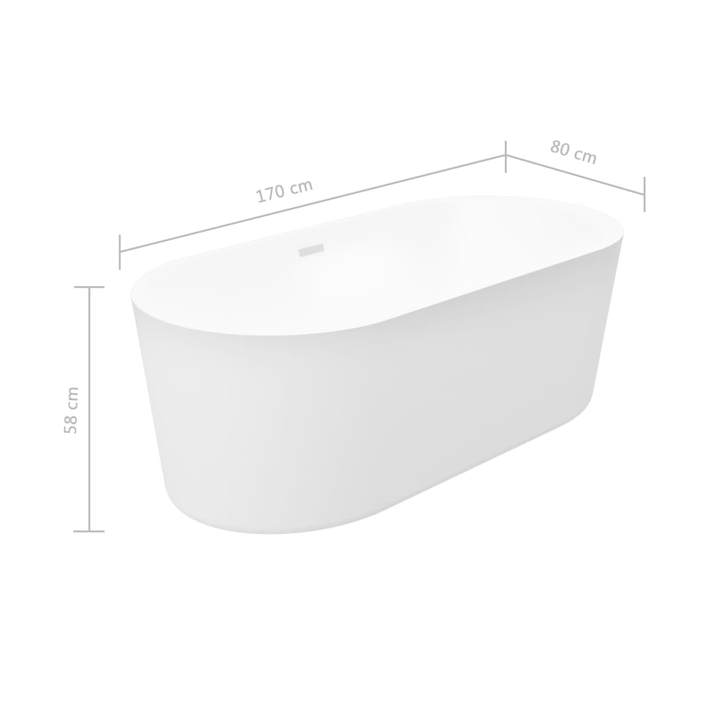 vidaXL Freestanding Bathtub and Faucet 204 L 110 cm Silver