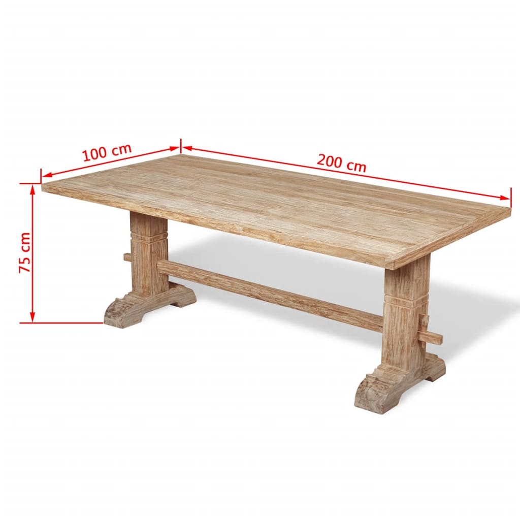 vidaXL Nine Piece Massive Dining Table and Chair Set Teak