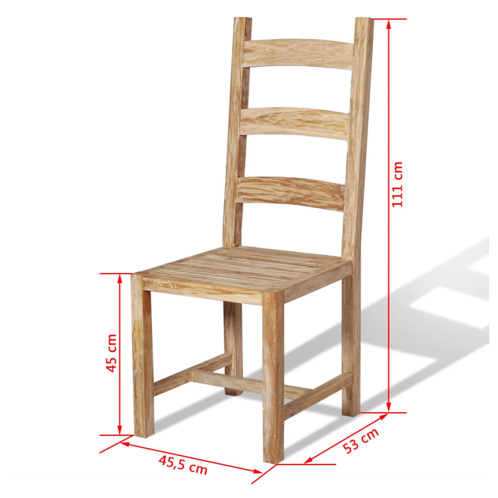 vidaXL Nine Piece Massive Dining Table and Chair Set Teak