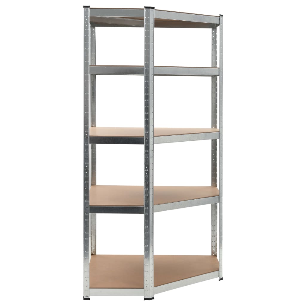vidaXL Storage Shelf Silver 90x90x180 cm Steel and MDF