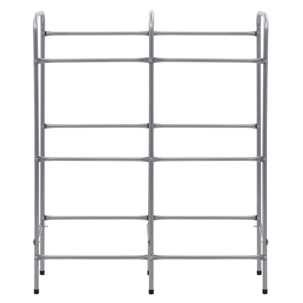 vidaXL Storage Shelf for 6 Crates Silver 96x33x116 cm Steel