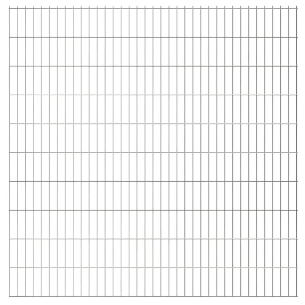 2D Garden Fence Panel & Posts 2008x2030 mm 2 m Silver