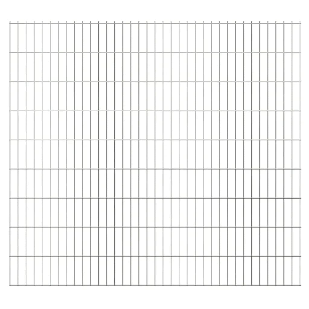 2D Garden Fence Panels & Posts 2008x1830 mm 18 m Silver
