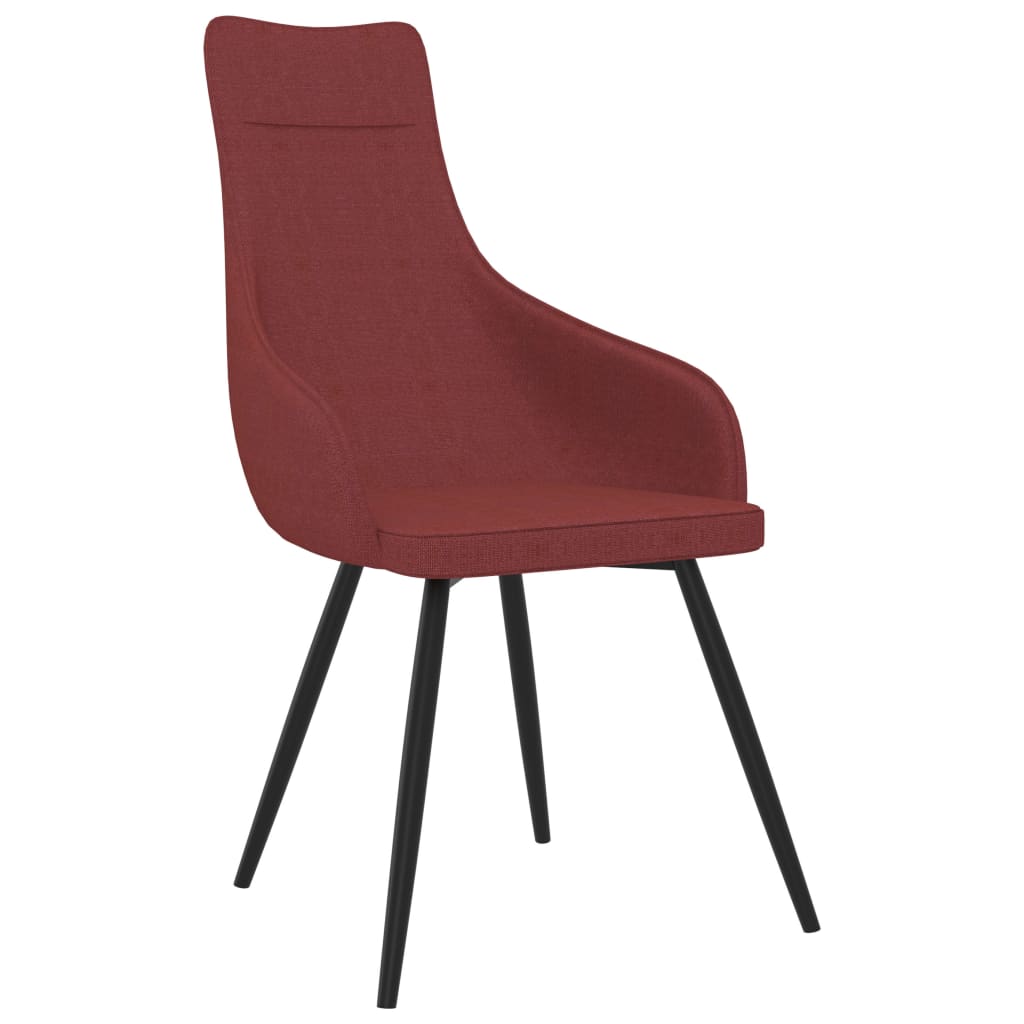 Sofa Chair with Footstool Wine Red Fabric