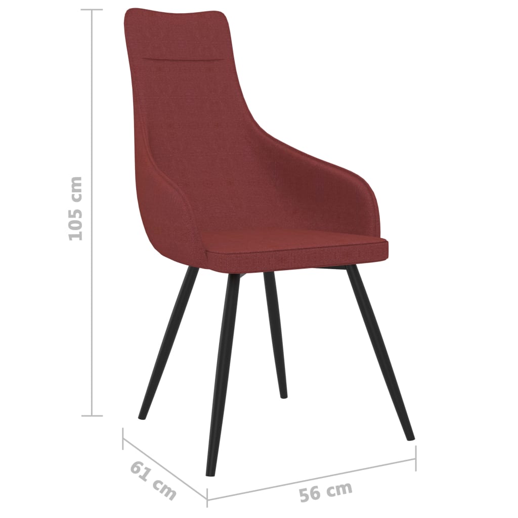 Sofa Chair with Footstool Wine Red Fabric