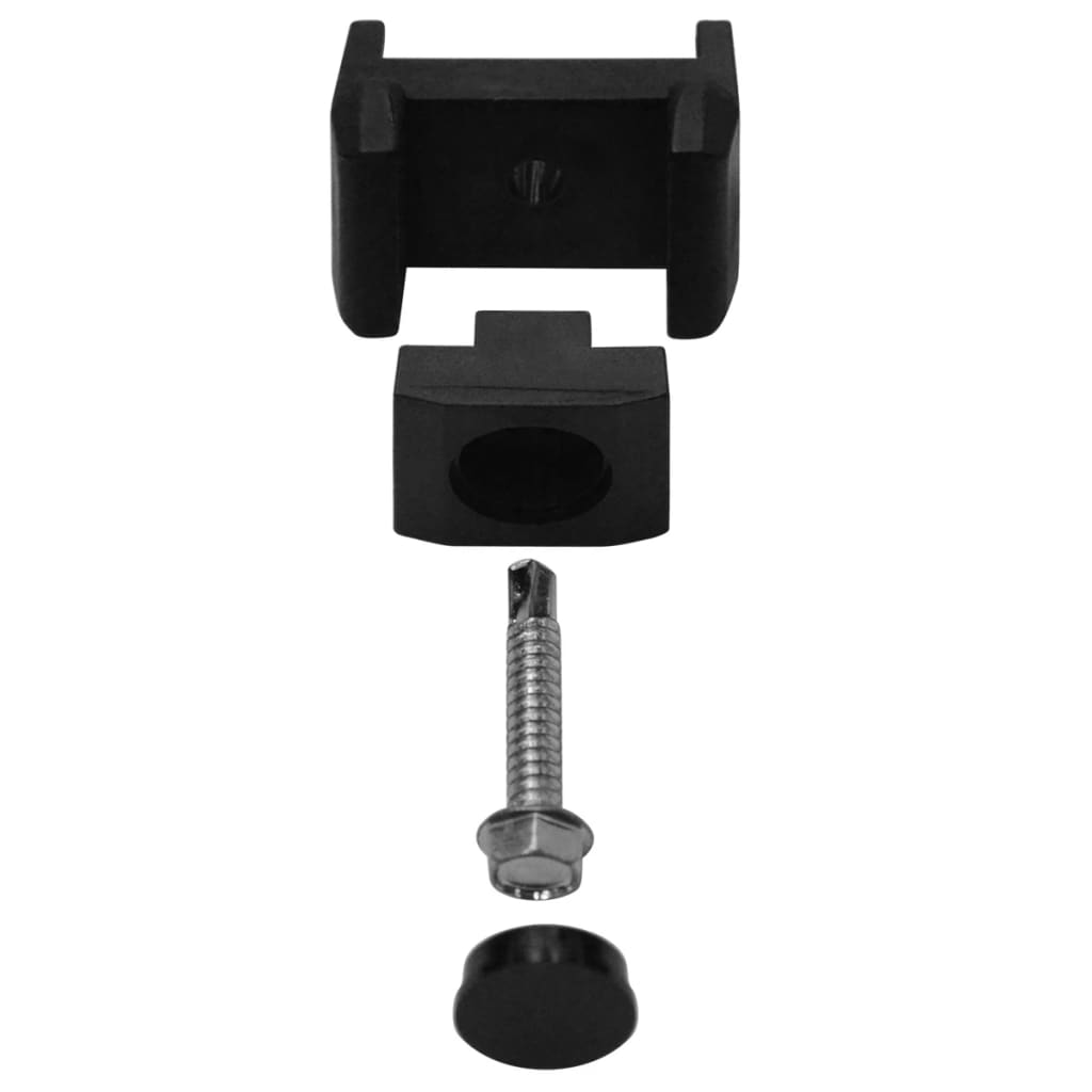 2D Garden Fence Panel & Posts 2008x1030 mm 2 m Silver