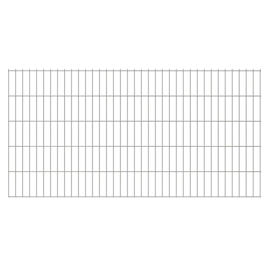 2D Garden Fence Panel & Posts 2008x1030 mm 2 m Silver