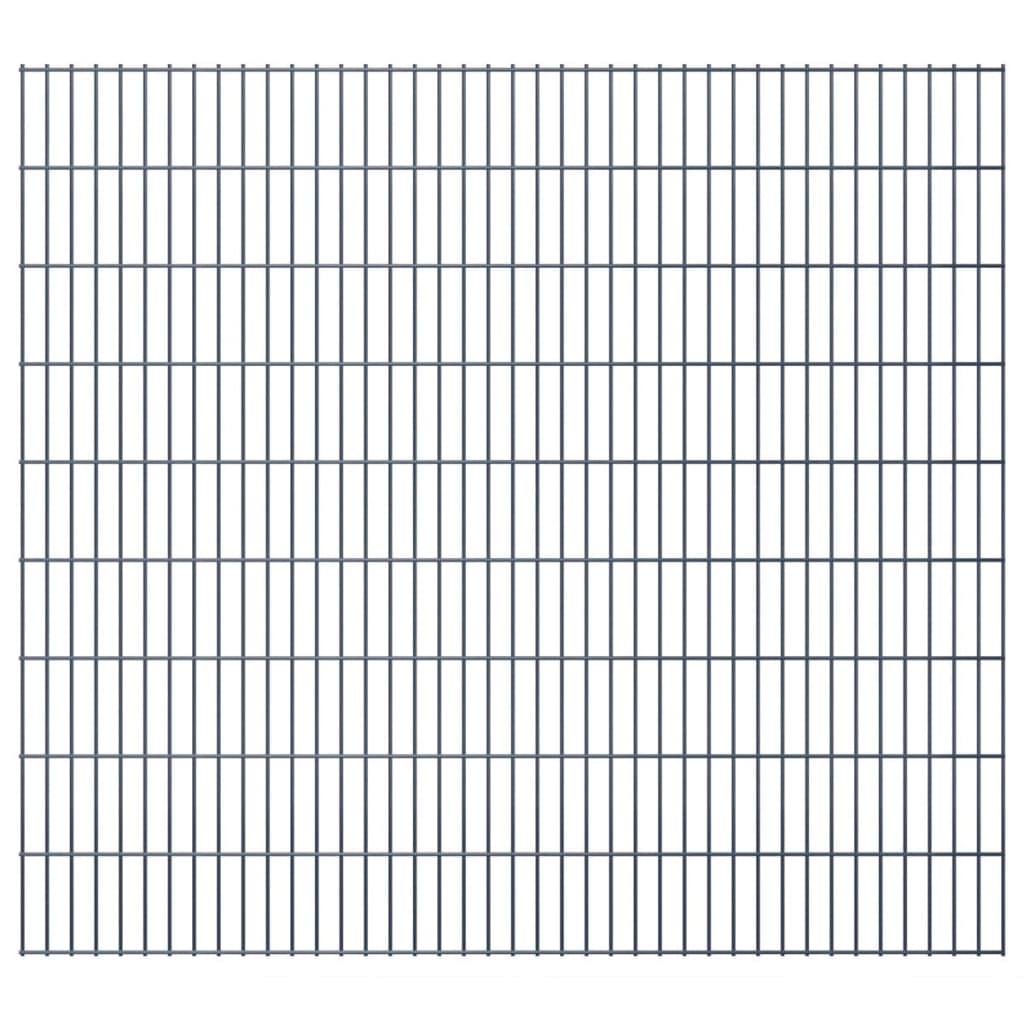 2D Garden Fence Panel & Posts 2008x1830 mm 2 m Grey