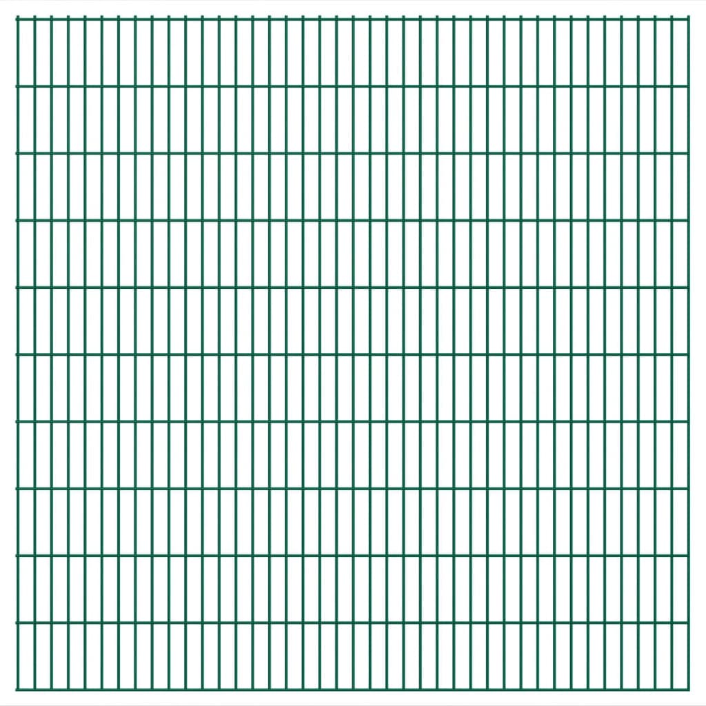 2D Garden Fence Panels & Posts 2008x2030 mm 20 m Green