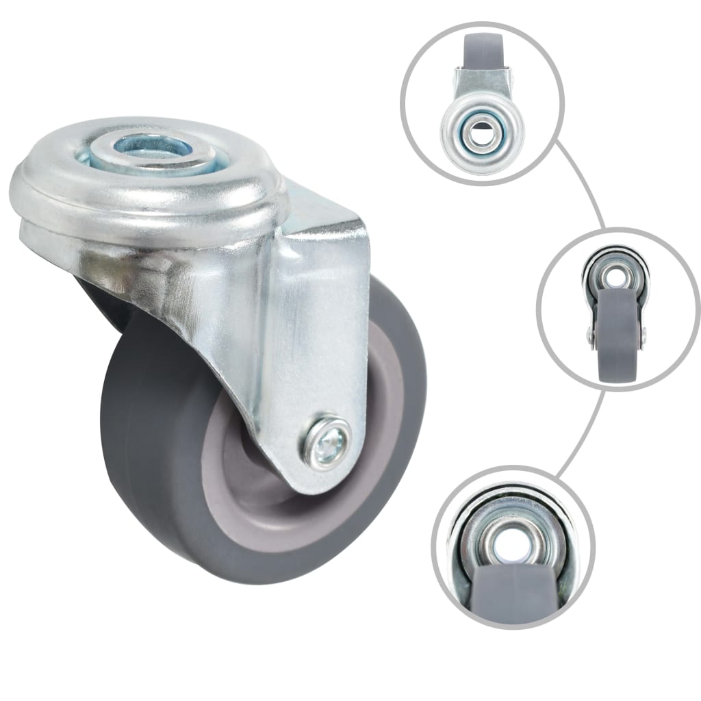 8 pcs Bolt Hole Swivel Casters 50 mm