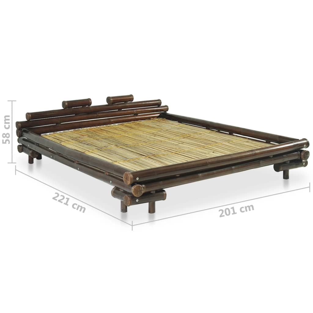 Bed Frame Dark Brown Bamboo 180x200 cm 6FT Super King