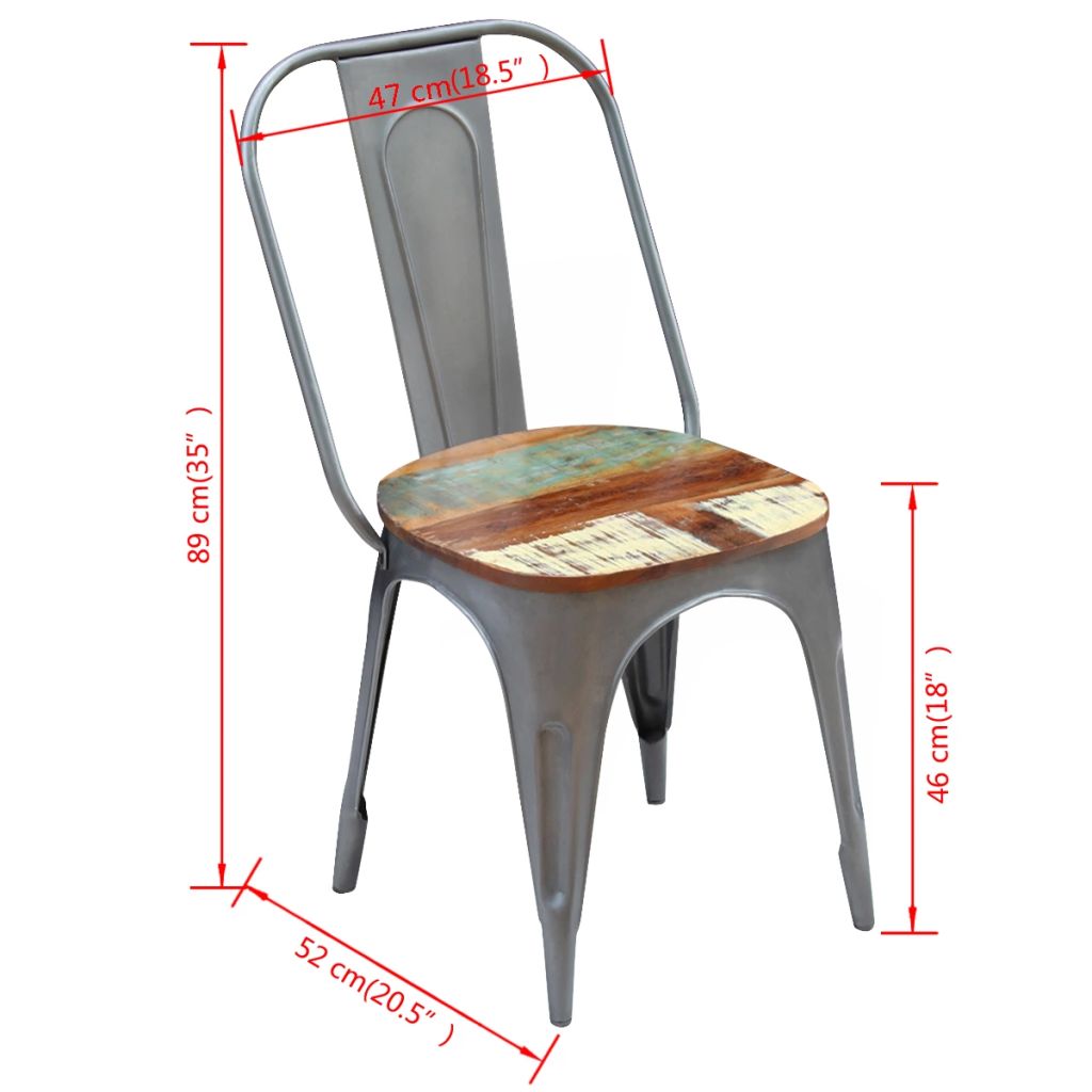 Dining Chairs 4 pcs Solid Reclaimed Wood