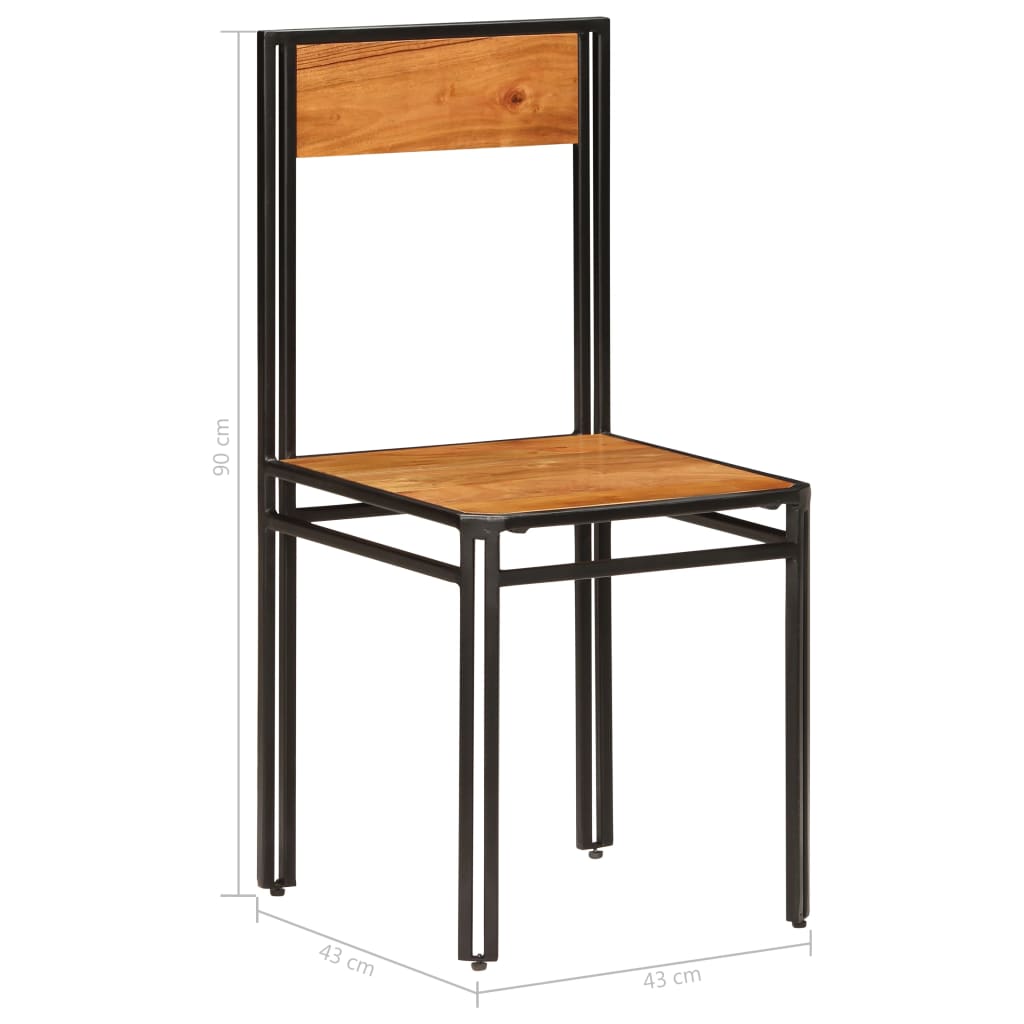 Dinning Set 7 Pieces Solid Acacia Wood with Sheesham Finish