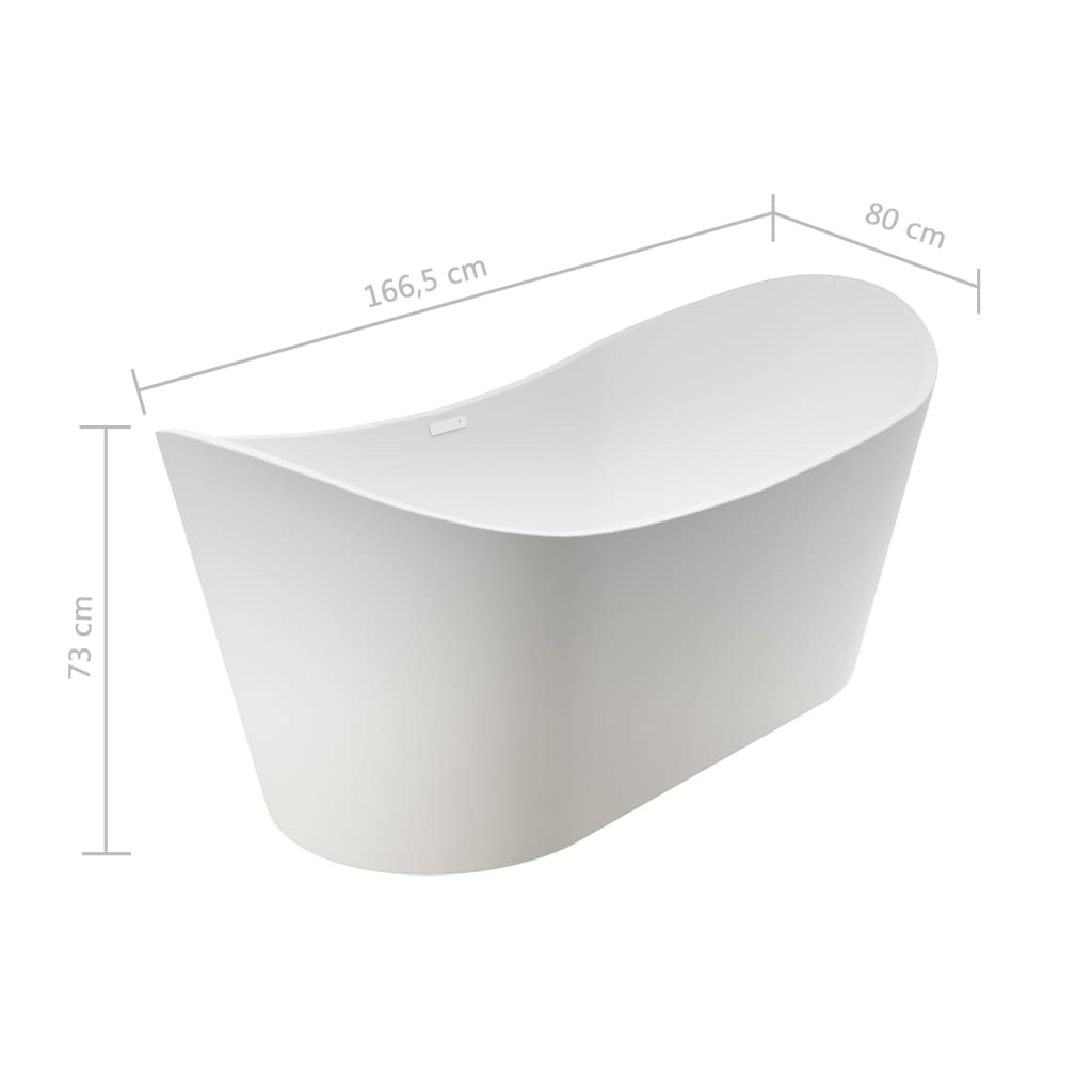 Freestanding Bathtub White Acrylic 204 L