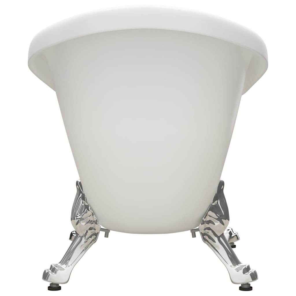Freestanding Bathtub with Lion Feet White Acrylic