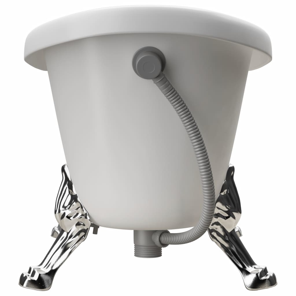 Freestanding Bathtub with Lion Feet White Acrylic