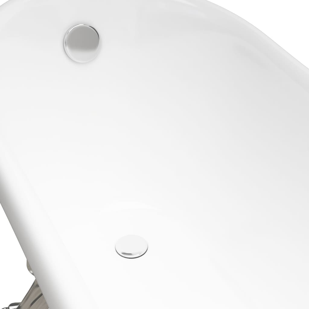 Freestanding Bathtub with Lion Feet White Acrylic