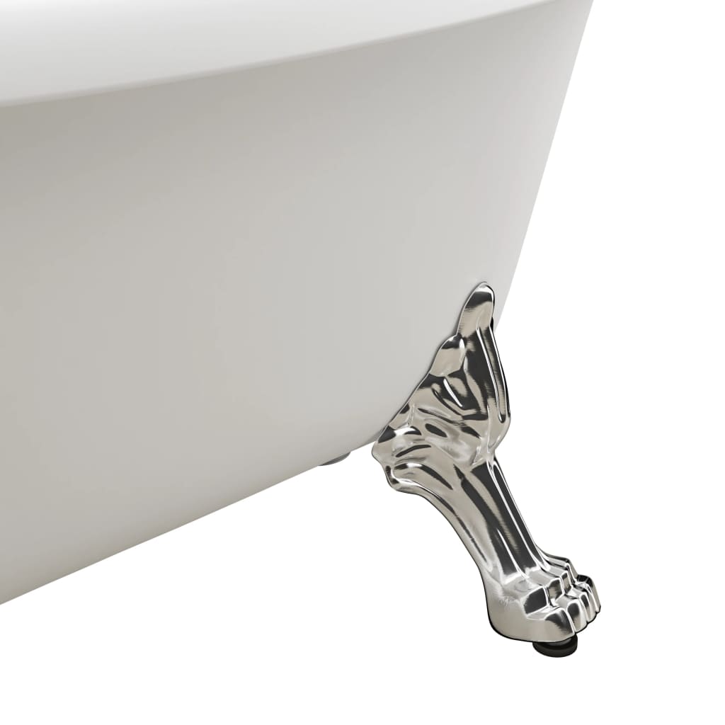Freestanding Bathtub with Lion Feet White Acrylic
