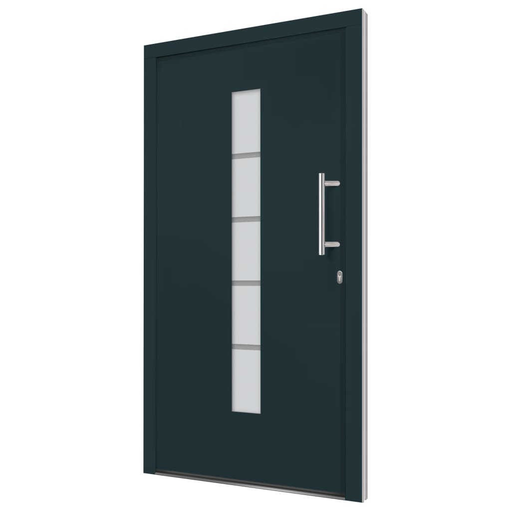 Front Door Aluminium and PVC Anthracite 110x210 cm