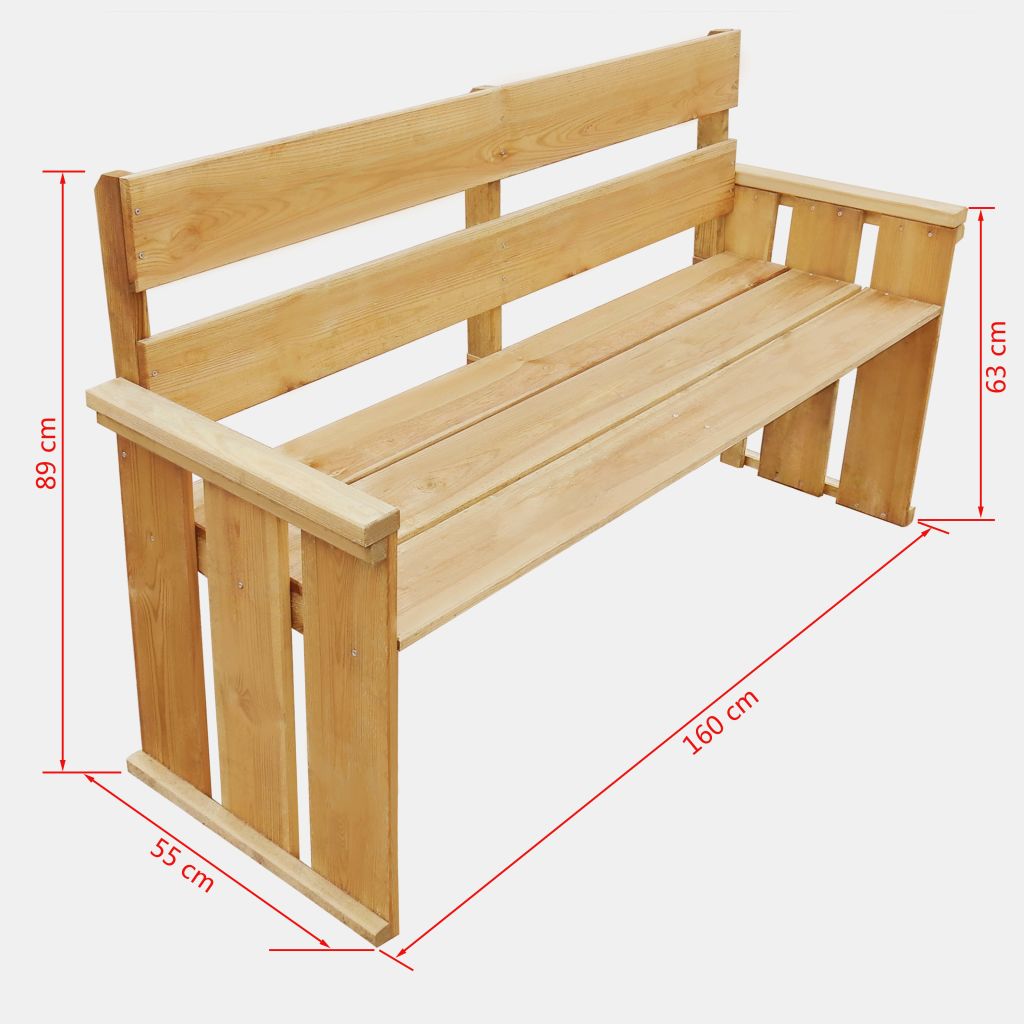 Garden Bench 160 cm Impregnated Pinewood