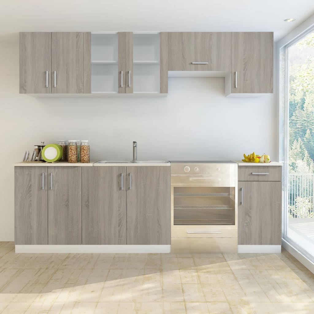 Kitchen Unit 7 Pieces Oak Look