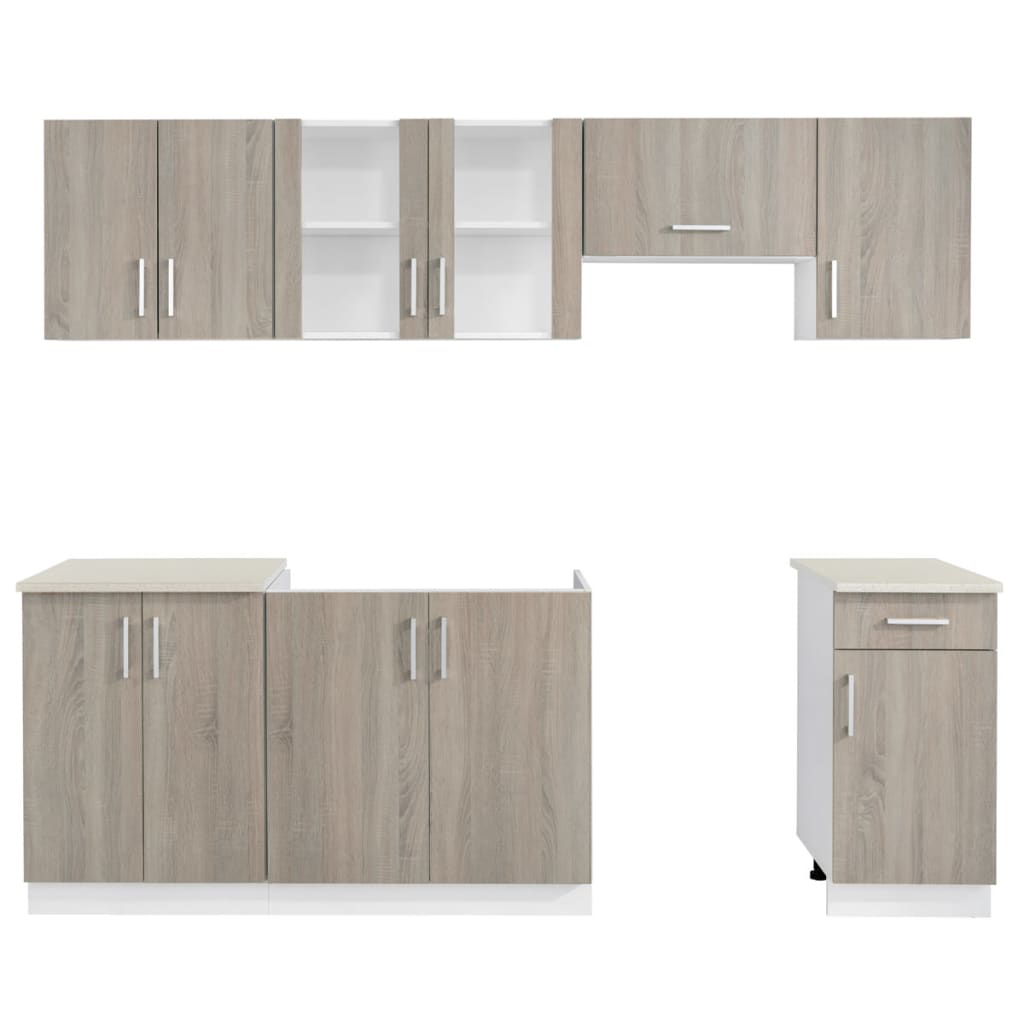 Kitchen Unit 7 Pieces Oak Look