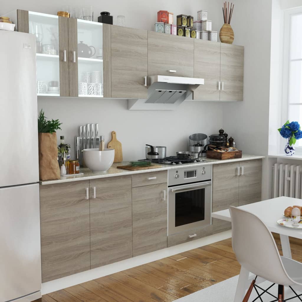 Kitchen Unit 8 Pieces Oak Look