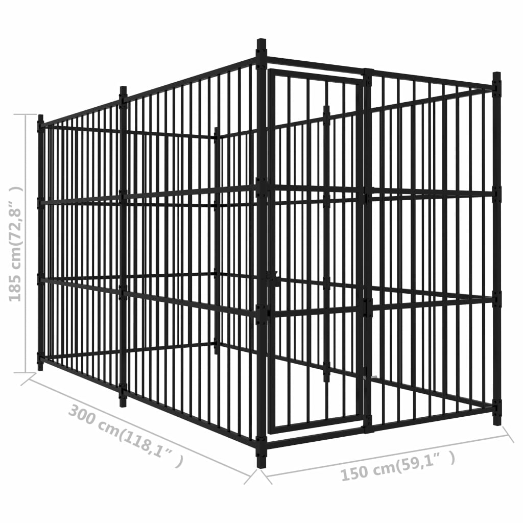 Outdoor Dog Kennel 300x150x185 cm