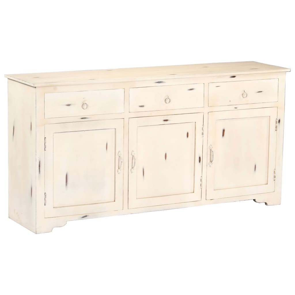 Sideboard White 160x40x80 cm Solid Mango Wood