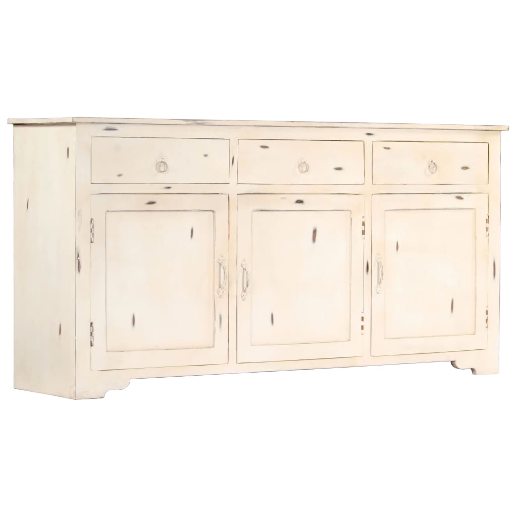 Sideboard White 160x40x80 cm Solid Mango Wood