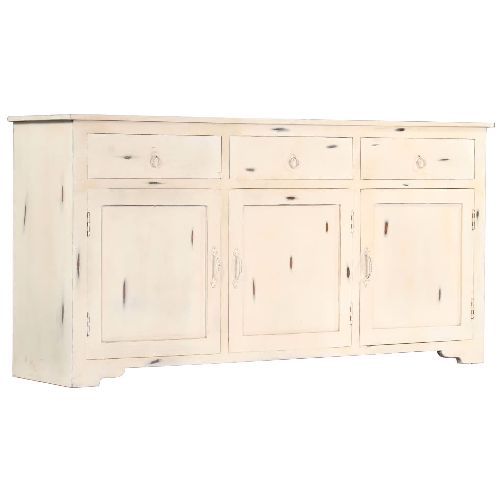 Sideboard White 160x40x80 cm Solid Mango Wood