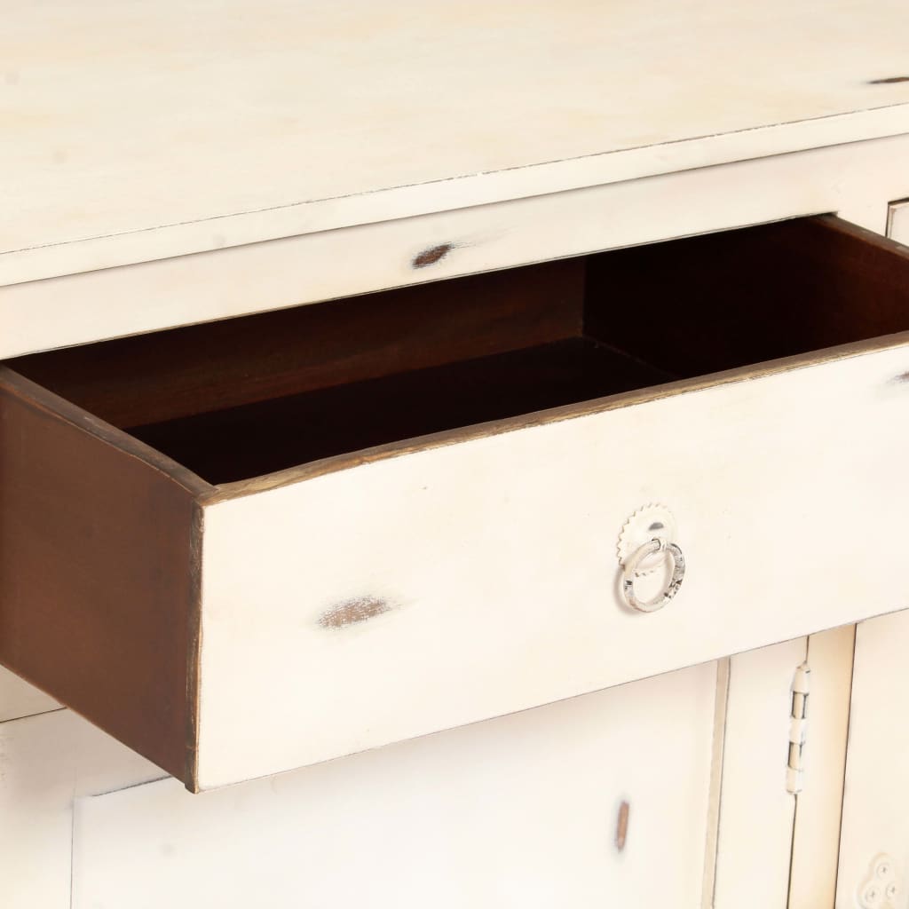 Sideboard White 160x40x80 cm Solid Mango Wood