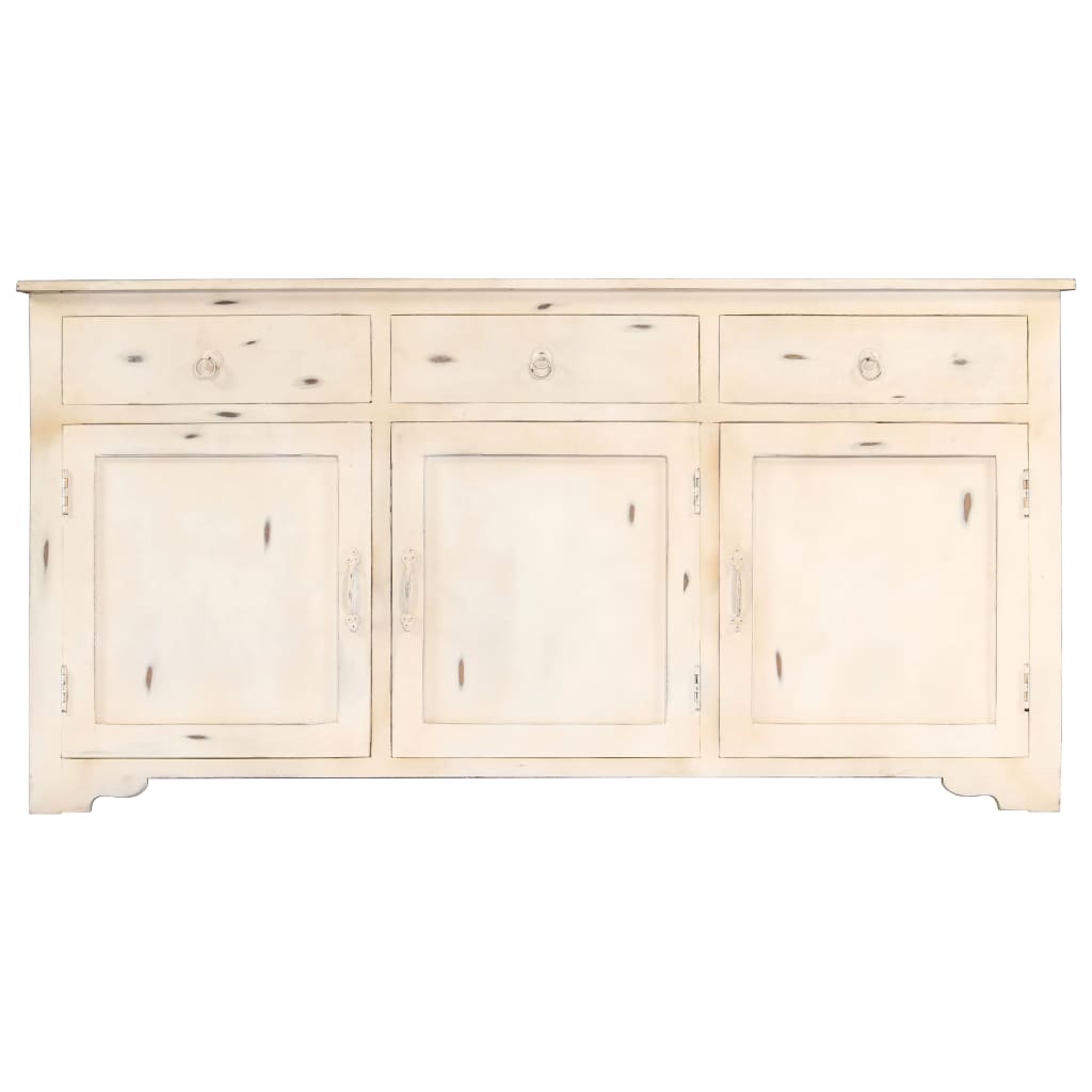 Sideboard White 160x40x80 cm Solid Mango Wood