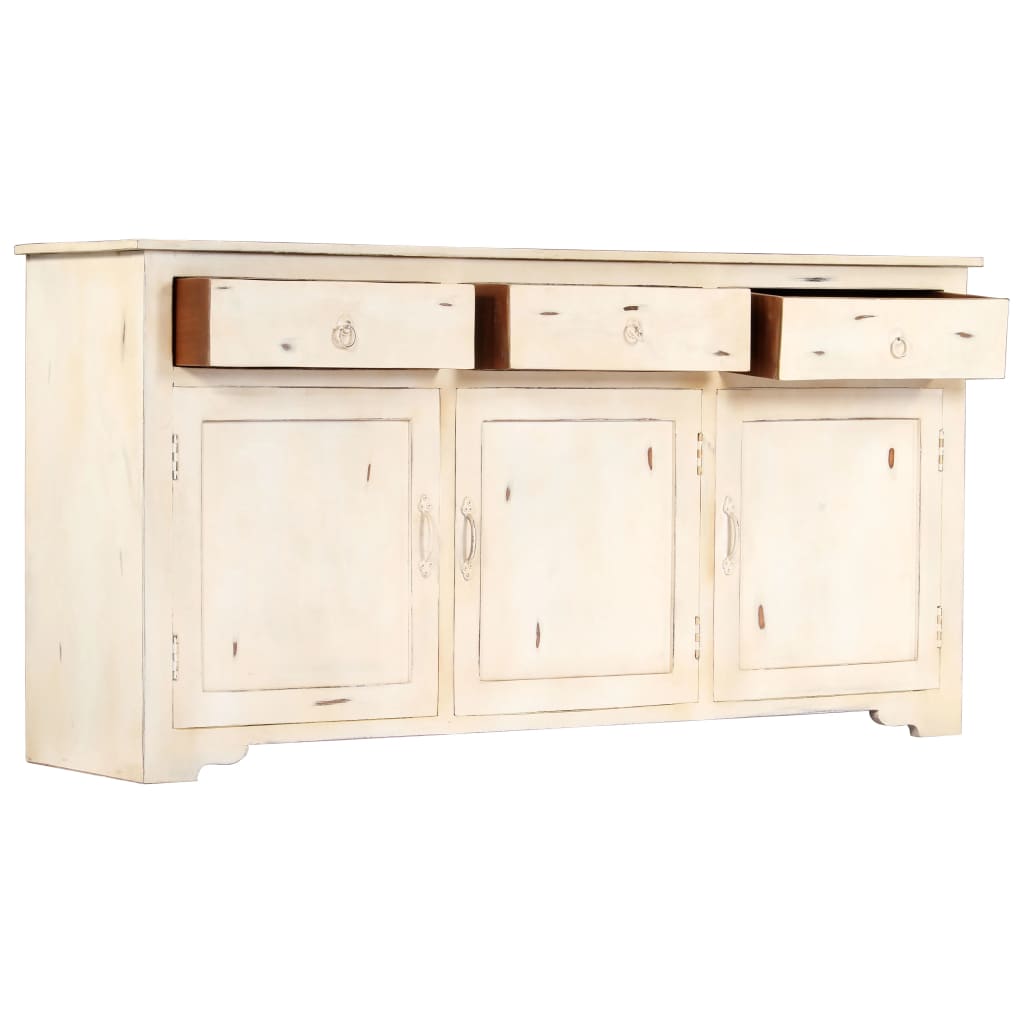 Sideboard White 160x40x80 cm Solid Mango Wood
