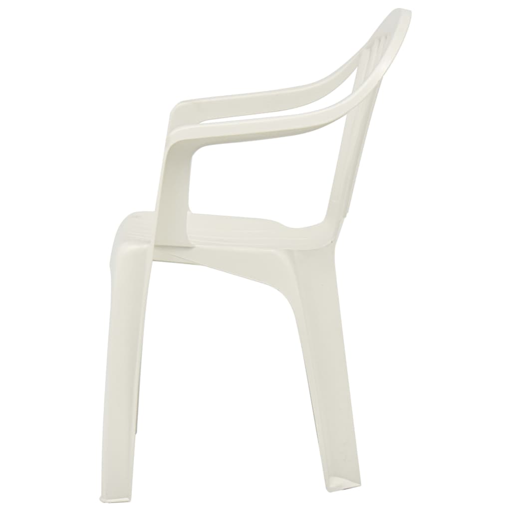 Stackable Garden Chairs 45 Pcs Plastic White