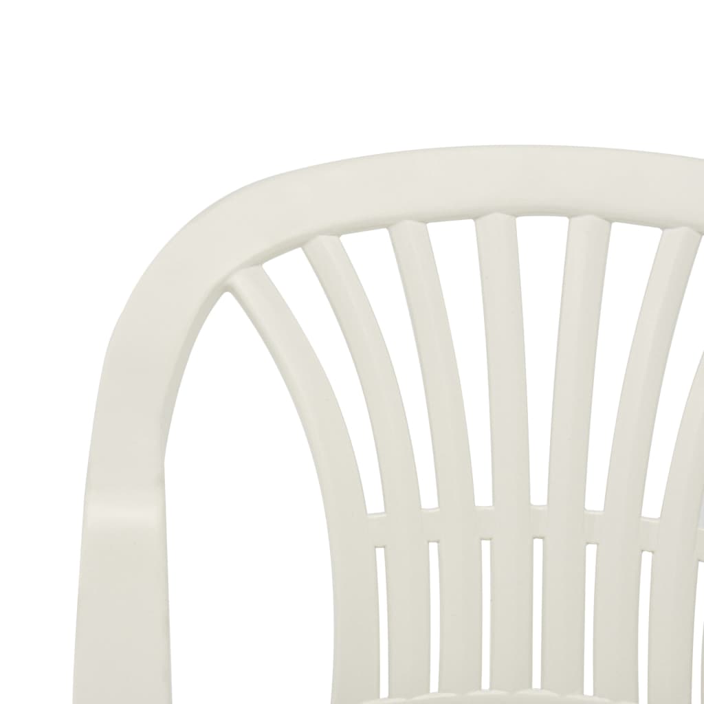 Stackable Garden Chairs 45 pcs Plastic White