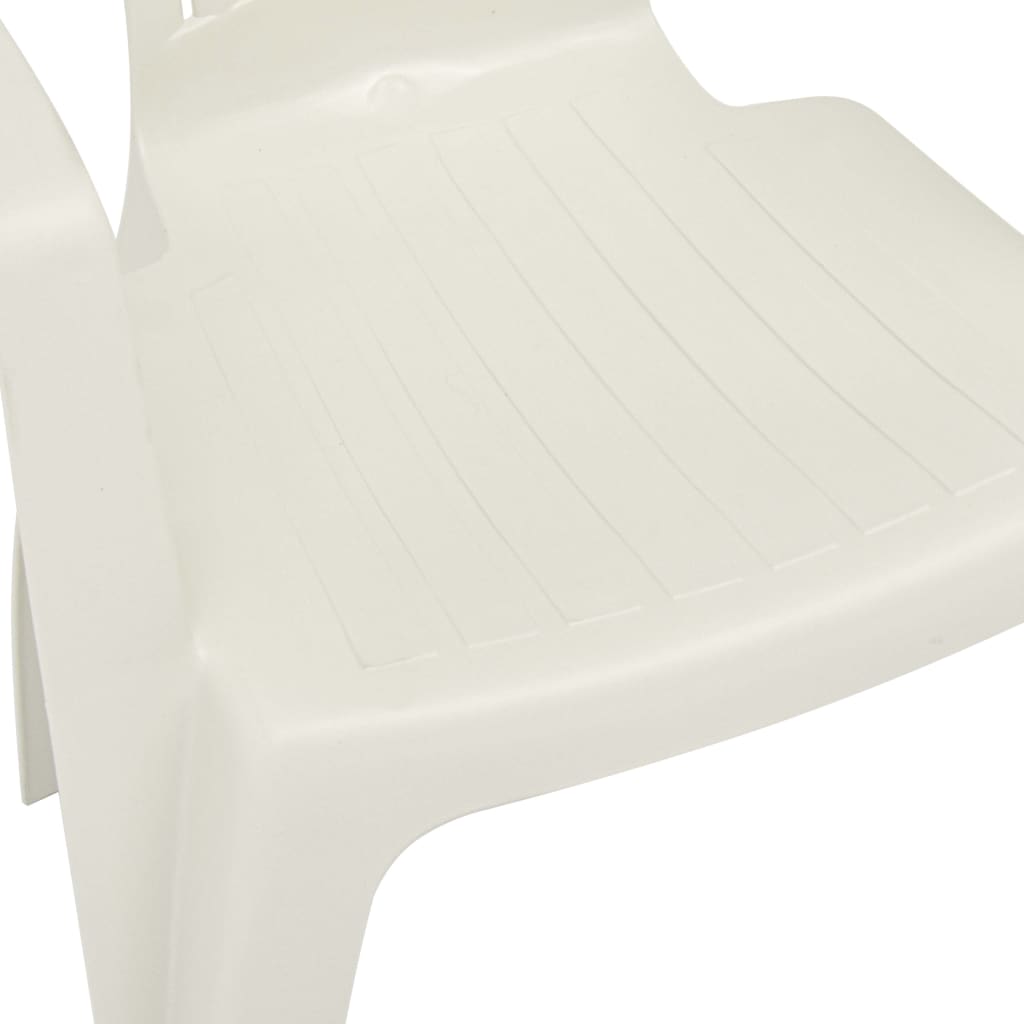 Stackable Garden Chairs 45 pcs Plastic White