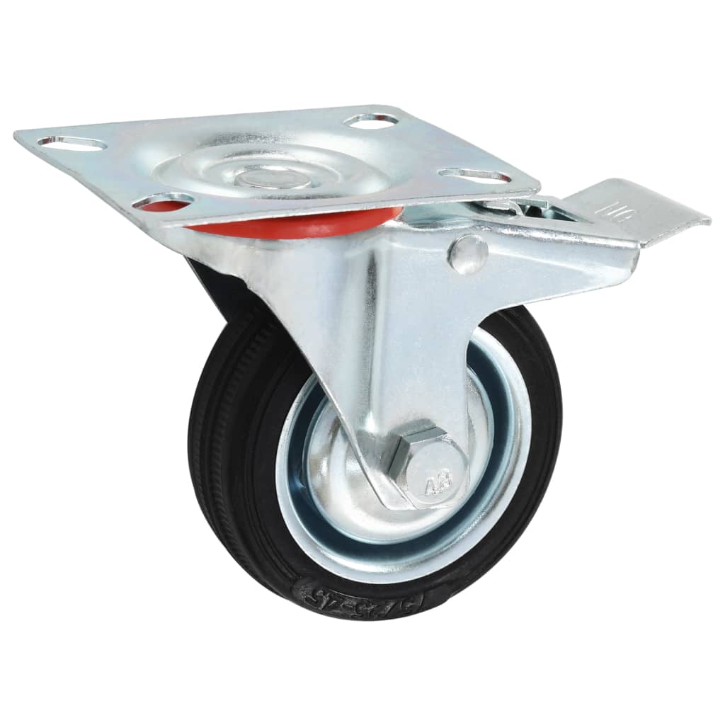Swivel Casters with Double Brakes 4 pcs 75 mm