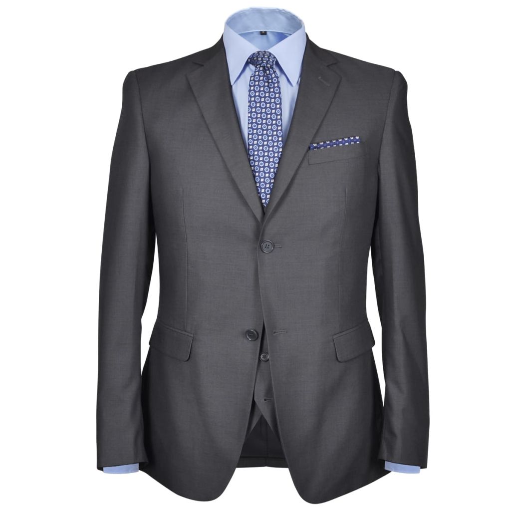 Three Piece Mens Business Suit Size 48 Anthracite Grey