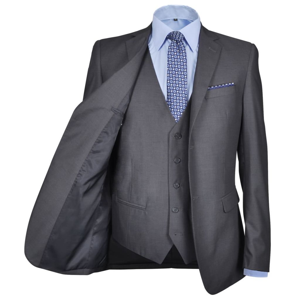 Three Piece Mens Business Suit Size 48 Anthracite Grey