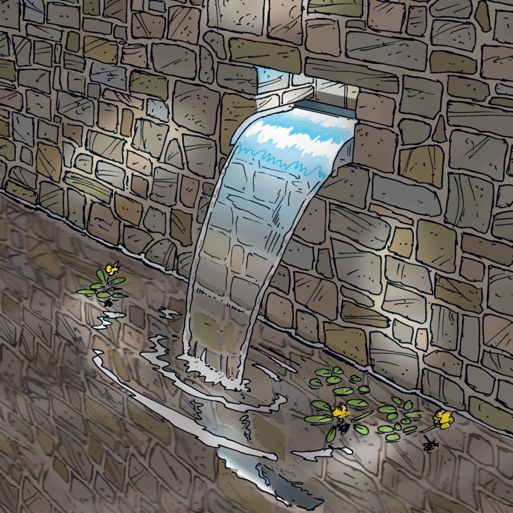 Ubbink Nevada Stainless Steel Waterfall Blade 60 cm with LED Lighting