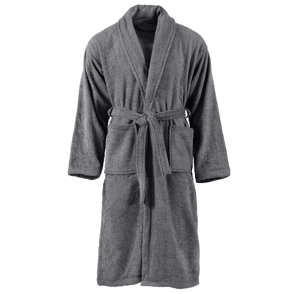Unisex Terry Bathrobe 100 Cotton Anthracite L