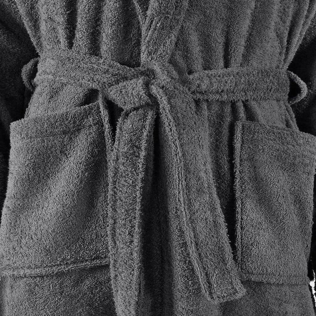 Unisex Terry Bathrobe 100% Cotton Anthracite M