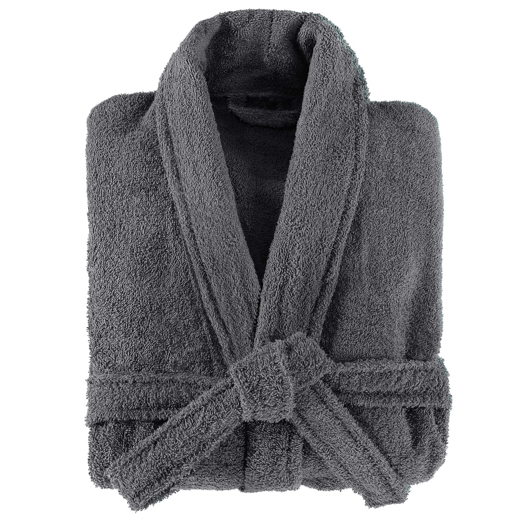 Unisex Terry Bathrobe 100% Cotton Anthracite M
