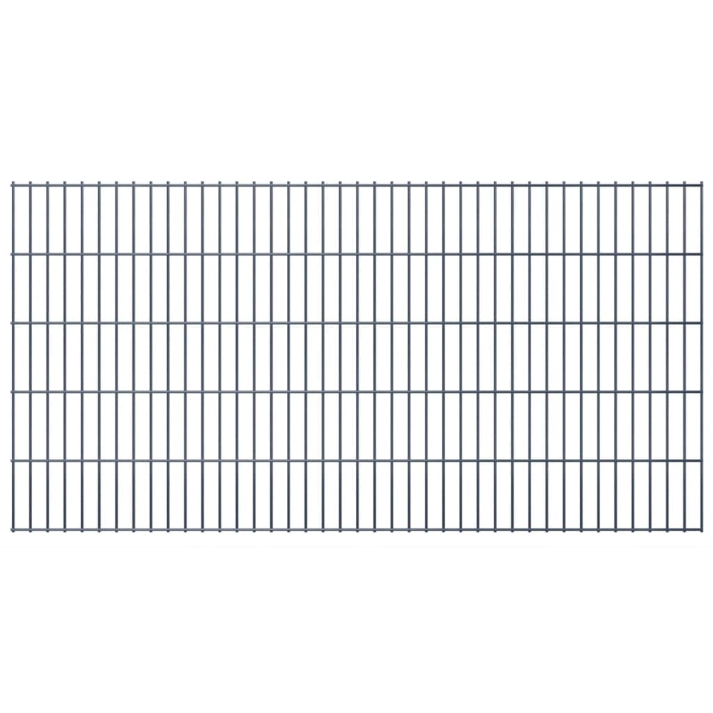 2D Garden Fence Panels & Posts 2008x1030 mm 12 m Grey