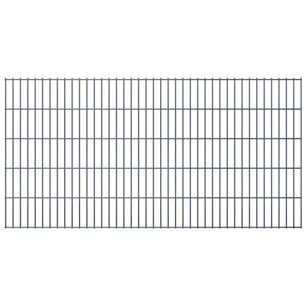 2D Garden Fence Panels & Posts 2008x1030 mm 4 m Grey