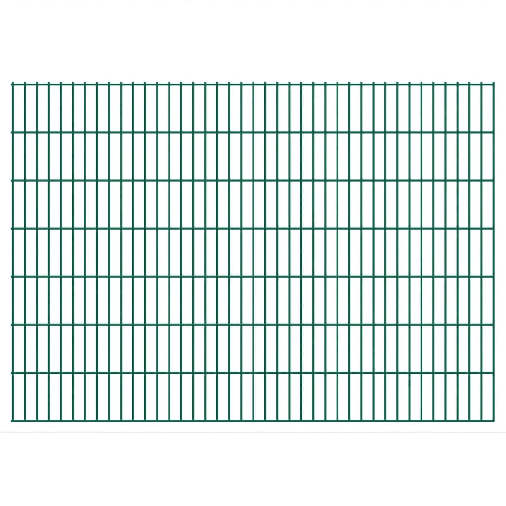 2D Garden Fence Panels & Posts 2008x1430 mm 12 m Green