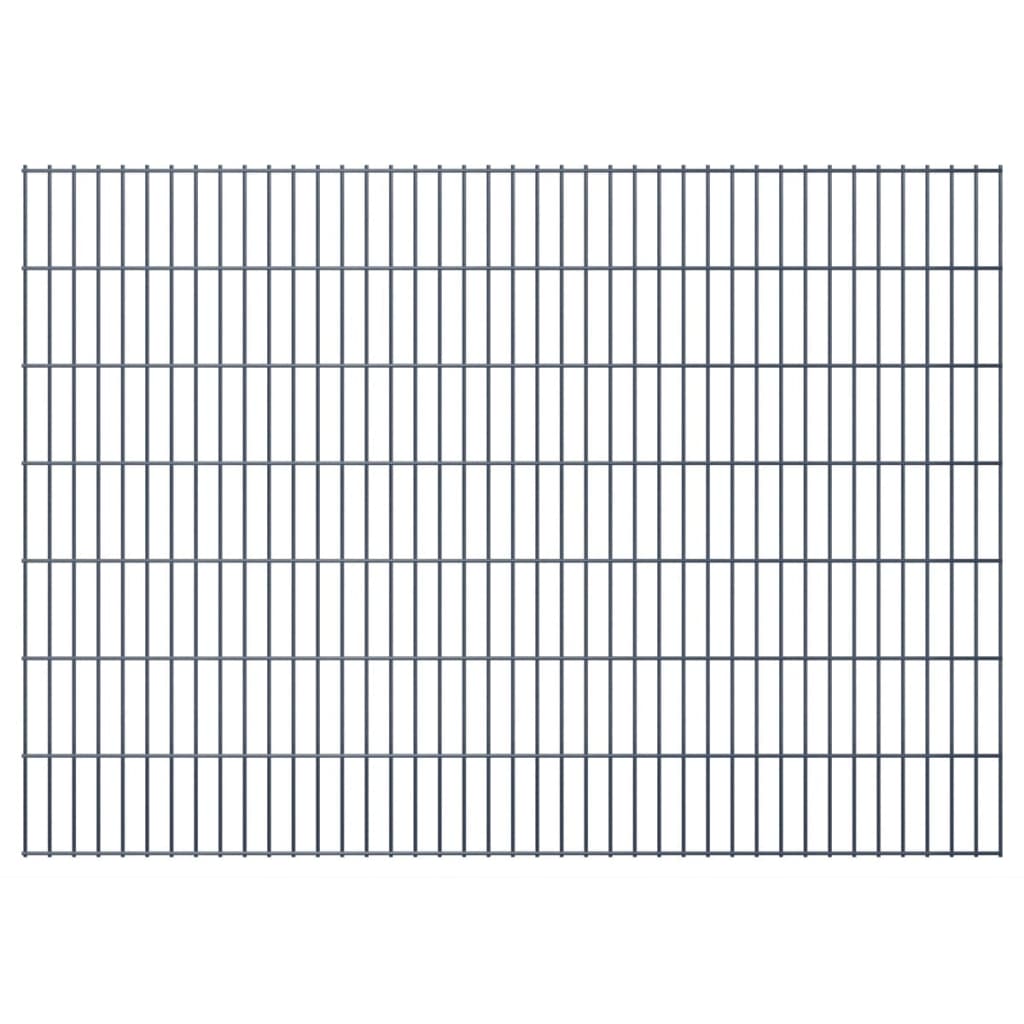 2D Garden Fence Panels & Posts 2008x1430 mm 8 m Grey