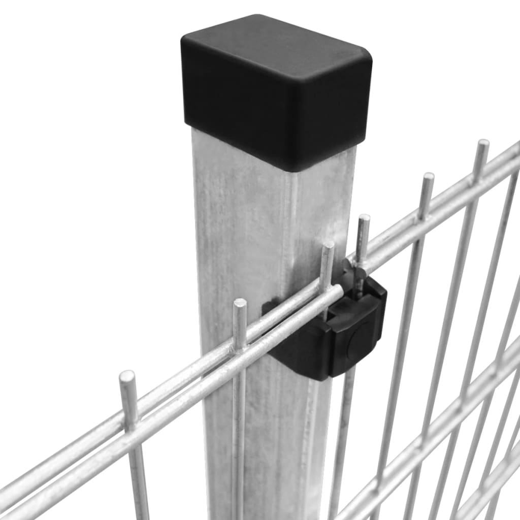 2D Garden Fence Panels & Posts 2008x1630 mm 4 m Silver
